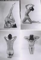 cca 1975 Gimnasztikából is jeles, 13 db finoman erotikus fénykép, 13x9 cm / cca 1975 13 erotic photos, 13x9 cm