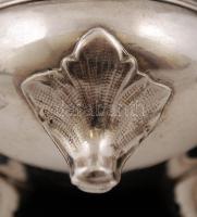 Ezüst fűszertartó pár üvegbetéttel,  Ag., jelzett, nettó:47,9gr., 4,5x3cm/A pair of silver spice gla...