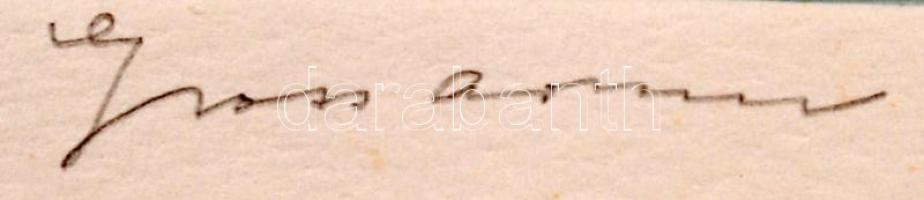 Gross Arnold (1929-2015): Búcsú a nyártól. Színes rézkarc, papír, jelzett, paszpartuban, 13×25 cm