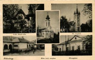 Budapest XVII. Rákoshegy, Erdős Renée-villa, Evangélikus templom, Római Katolikus templom, Községháza