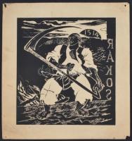 Derkovits Gyula (1894-1934): A Dózsa-sorozatból, 9db fametszet, papír, jelzés nélkül, vegyes minőség...