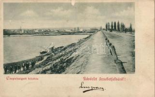 Budapest XX. Pesterzsébet, Erzsébetfalva; Csepelszigeti kilátás (kis szakadás / small tear)