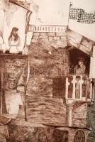 Gergely Annamária: Lovagvár. Színes rézkarc, papír, jelzett, paszpartuban, 22×18 cm