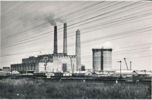 1955 Berentei hőerőmű, feliratozott, jelzetlen fotó, 11x17 cm