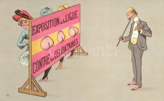 Exposition de la Ligue contre les Celibataires / exposition again celibacy, humour, litho