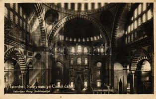 Constantinople, Istanbul; Suleymaniye Camii dahni / mosque interior