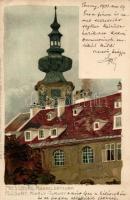 Pozsony, Bratislava; Mihály-torony / tower, Kuenstlerpostkarte No. 2878. von Ottmar Zieher, litho s: Raoul Frank (b)