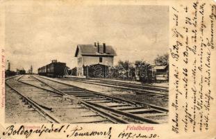 Felsőbánya, vasútállomás, kiadja H. Riedl E. / railway station (fa)