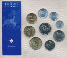 Szlovénia 1992-2004. 10s-5T 9xklf db, "Európa utolsó pénzei - Szlovénia" vákuumcsomagolt f...