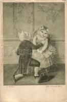 Das erlösende Wort / Cats, F. A. Ackermann Künstlerpostkarte No. 1075. s: A. Dreher (EB)