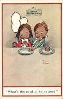 What's the good of being good / Children humour, B.K.W.I. Nr. 257/1. s: Mabel Lucie Attwell (EK)