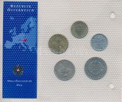 Ausztria 1974-1992. 10gr-10Sch 5xklf db, "Európa utolsó pénzei - Ausztria" vákuumcsomagolt...