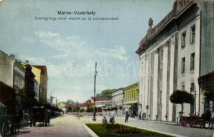 Marosvásárhely, Szentgyörgy utca, Új postapalota / street, postal palace (EM)