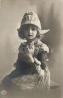 Girl with cat, photo (Rb)