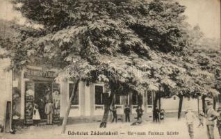 Zádorlak, Zadareni; Hemmen Ferenc üzlete / shop (r)