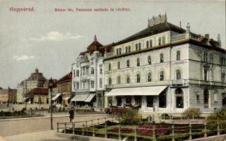 Nagyvárad, Oradea; Bémer tér, Pannonia szálloda és kávéház / square, hotel, cafe (EM)