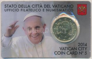 Vatikán 2014R 50c "Ferenc pápa" kártyán T:1- Vatican 2014R 50 Cents "Pope Francis" on card C:AU