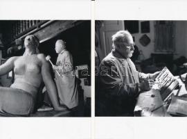 cca 1960 Pátzay Pál (1896-1979) Kossuth-díjas szobrászművész műtermében, Kotnyek Antal (1921-1990) fotóriporter hagyatékában őrzött 4 db negatívról készült mai nagyítások, 10x10 cm