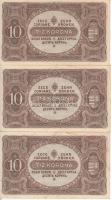 1920. 10K (4x) sorszámkövetők T:I,I-