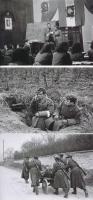 cca 1949 Rózsa György fotóriporter hagyatékában őrzött korabeli negatívokról készült modern nagyítások katonai kiképzésről, 11 db fotó, 9x13 cm