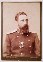 cca 1880 IV. Lajos hesseni nagyherceg (1837-1892) 1877-1892 között Hessen nagyherceg keményhátú kabinetfotó Carl Backofen darmstadti műterméből, 16x11cm /  Portrait of Louis IV, Grand Duke of Hesse (1837-1892), 16×11 cm