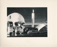 cca 1940 Kaczur Pál (1918-2000) kompozíciója, pecséttel jelzett vintage fotóművészeti alkotás, 12x15 cm, 18x24 cm-es fotópapíron