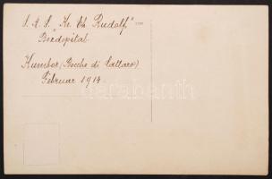 1914 SMS Kronprinz Erzhorg Rudolf fedélzeti kórház műtét fotólap, verzón feliratozva, 9x14cm