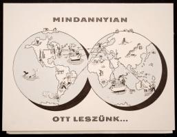 1939 Dekoratív meghívó a zsidó Gimnázium 10 éves érettségi találkozójára programmal, kihajthatós nyomtatvány, 16x12cm