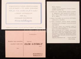1939 Dekoratív meghívó a zsidó Gimnázium 10 éves érettségi találkozójára programmal, kihajthatós nyo...