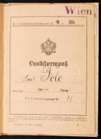 1913 K.u.k. 11-es gyalogezred katonakönyv, Jicin Karl Folc névre kiállítva, csatolt melléklettel, pp.:23