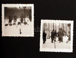 1929-37 Vitéz B.L. vadászemlékei fotóalbum 38db feliratozott fotóval, cca 9x11cm