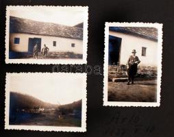 1929-37 Vitéz B.L. vadászemlékei fotóalbum 38db feliratozott fotóval, cca 9x11cm