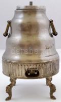Elektromos teafőző, jelzett (Iso), csiszolt üveg tetővel, ezüstözött alpakka, m:33 cm