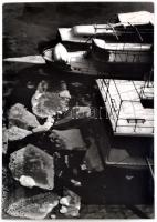 cca 1970 Zsigri Oszkár: Dunai jégtáblák, jelzés nélküli vintage fotóművészeti alkotás a szerző hagyatékából, 39x29 cm