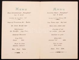 1902 Hamburg-Amerikai Linie "Pennsylvania" nevű hajó litho étlap és zenei programja, kihaj...