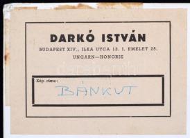 cca 1960 Darkó István: Bánkút, matricával jelzett, feliratozott vintage fotóművészeti alkotás a szer...