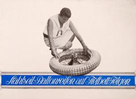 1927 Dunlop autóabroncs, kerék katalógus, képekkel gazdagon illusztrált német nyelvű kiadvány, pp.:1...