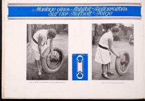 1927 Dunlop autóabroncs, kerék katalógus, képekkel gazdagon illusztrált német nyelvű kiadvány, pp.:1...