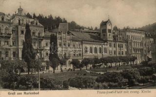 Marianske Lazne, Marienbad; Franz Josef Platz, Evang. Kirche / square, church (EK)