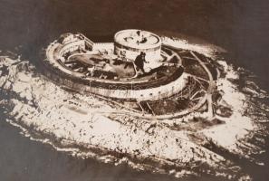 cca 1910 A Katori öböl kikötő zárósziget (védmű is)fotó, Bocche di Cattaro, verzón feliratozva, 13x1...