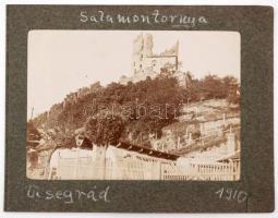 1910 Visegrád, Salamon-torony fotó paszpartuban, 18x13cm
