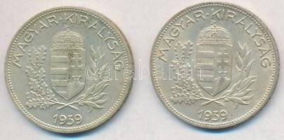 1939. 1P Ag (2x) T:1-,2