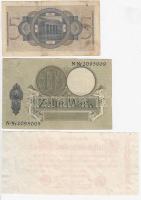 Német Birodalom 1906. 10M + Weimari Köztársaság 1922. 100M + 1923. 500.000M + Német 3. Birodalom / N...