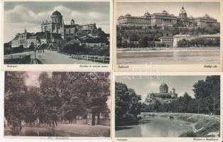 10 db RÉGI magyar városképes képeslap, több Mátrafüred és Esztergom, vegyes minőség / 10 old Hungarian town-view postcards, multiple Mátrafüred and Esztergom, mixed quality