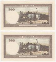 Románia 1941. 500L (2x) sorszámkövetők T:I,I-
Romania 1941. 500 Lei (2x) sequential serials C:UNC,A...