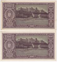 1945. 100P (2x) sorszámkövetők, "BÜNTETÉS" szóban "N" felett lemezhiba T:I-