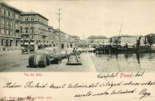Fiume, Via del Lido / port, steamship (EK)