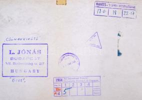 cca 1962 Jónás L.: Csónakkikötő, pecséttel jelzett, feliratozott vintage fotóművészeti alkotás, 22x3...