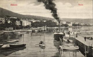 Abbazia, 3 db RÉGI városképes képeslap, vegyes minőség / 3 old town-view postcards, mixed quality