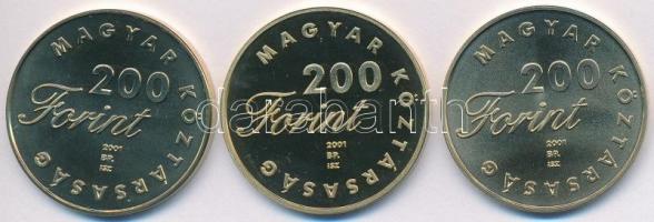 2001. 200Ft (3x) János Vitéz, Toldi (2xklf) T:PP,BU felületi karc
Adamo EM173,EM176